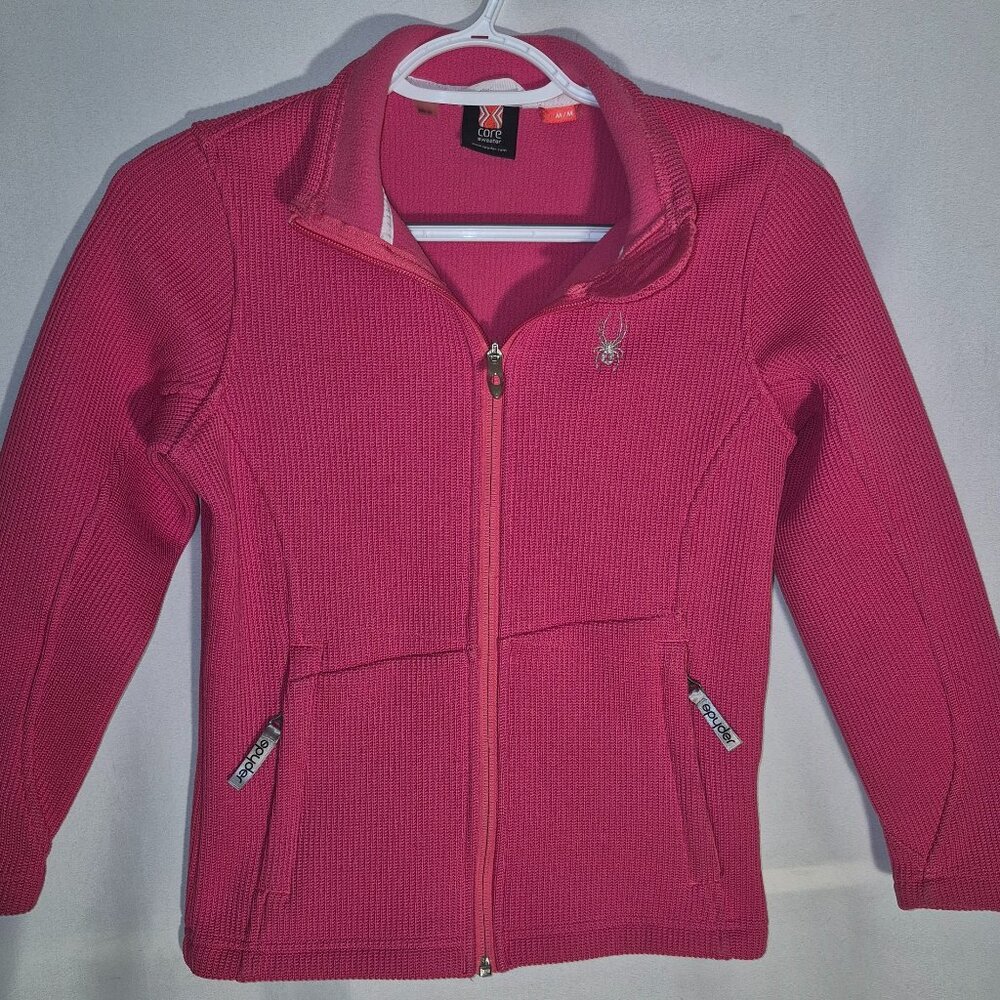 Spyder sweater by Core, Pink w/ zippered front in size Child's Medium